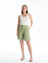 LC Waikiki Comfortable Fit Plain Linen Look Women's Shorts